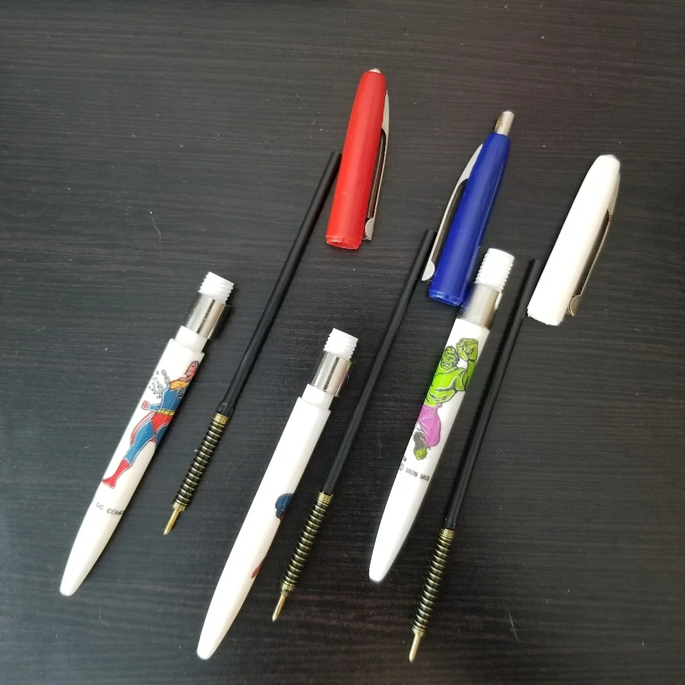 Marvel Spiderman/Hulk/Superman Ball Point Pen 1978 Made in USA Non Writing